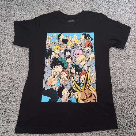 My Hero Academia Shirt Men Medium Black Anime Crew Graphic Tee Nerd Short Sleeve - Picture 1 of 6